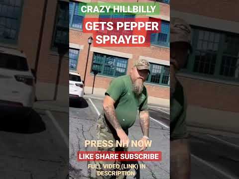 CRAZY HILLBILLY GETS *PEPPER SPRAYED* OVER CAMERA 1ST AMENDMENT AUDIT PRESS NH NOW
