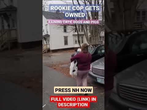 ROOKIE COP *GETS OWNED* RAINING CATS, DOGS AND PIGS PRESS NH NOW 1ST AMENDMENT AUDIT CLAREMONT, NH