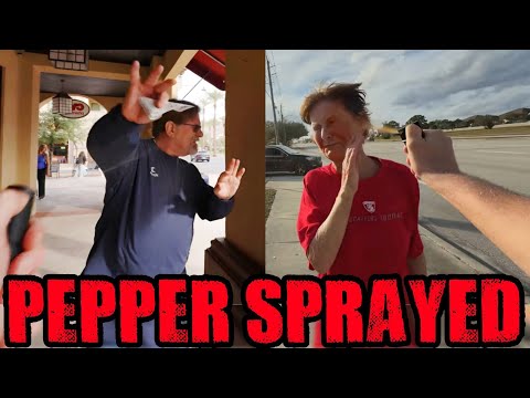 CRAZY KAREN GETS PEPPER SPRAYED | Pepper Spray Compilation | First Amendment Audit