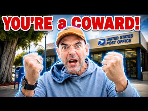 You’re a coward & not recording right!😳📸 1st Amendment Audit USPO Salinas. CA